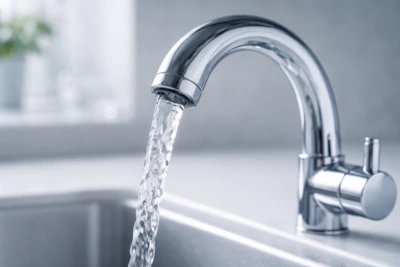 Kran z czystą wodą