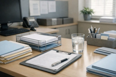 Szklanka wody na blacie